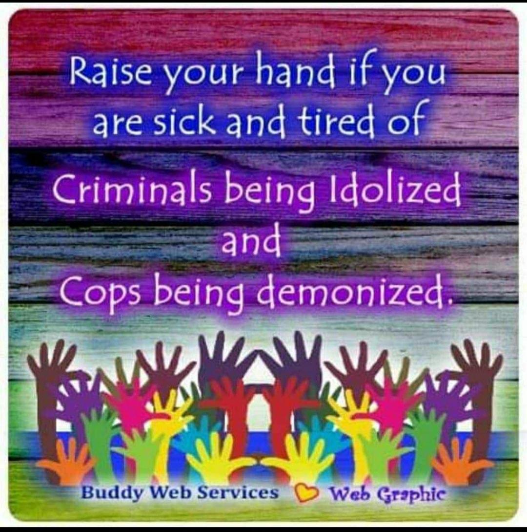 Raise your hand if you are sick and tired Orif_ Crlmmals being ldollzed l Copsbemg demomzed e Buddy Web Services o Web nphc