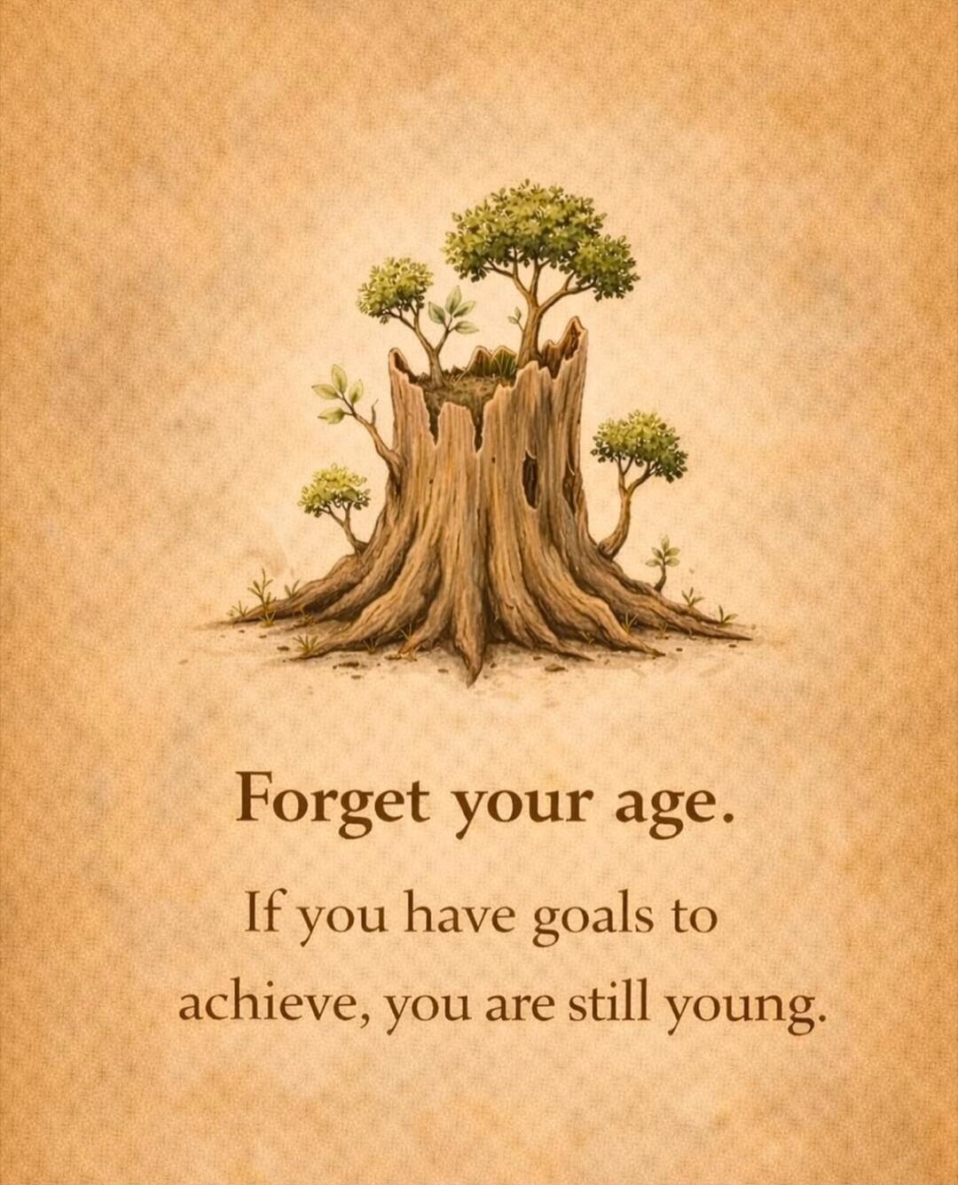 Forget your age. If you have goals to achieve, you are still young.