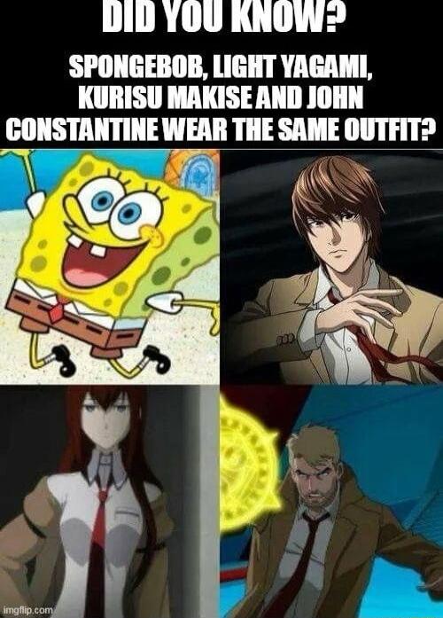 01D YOU KNOW 2 SPONGEBOB LIGHT YAGAMI KURISU MAKISE AND JOHN