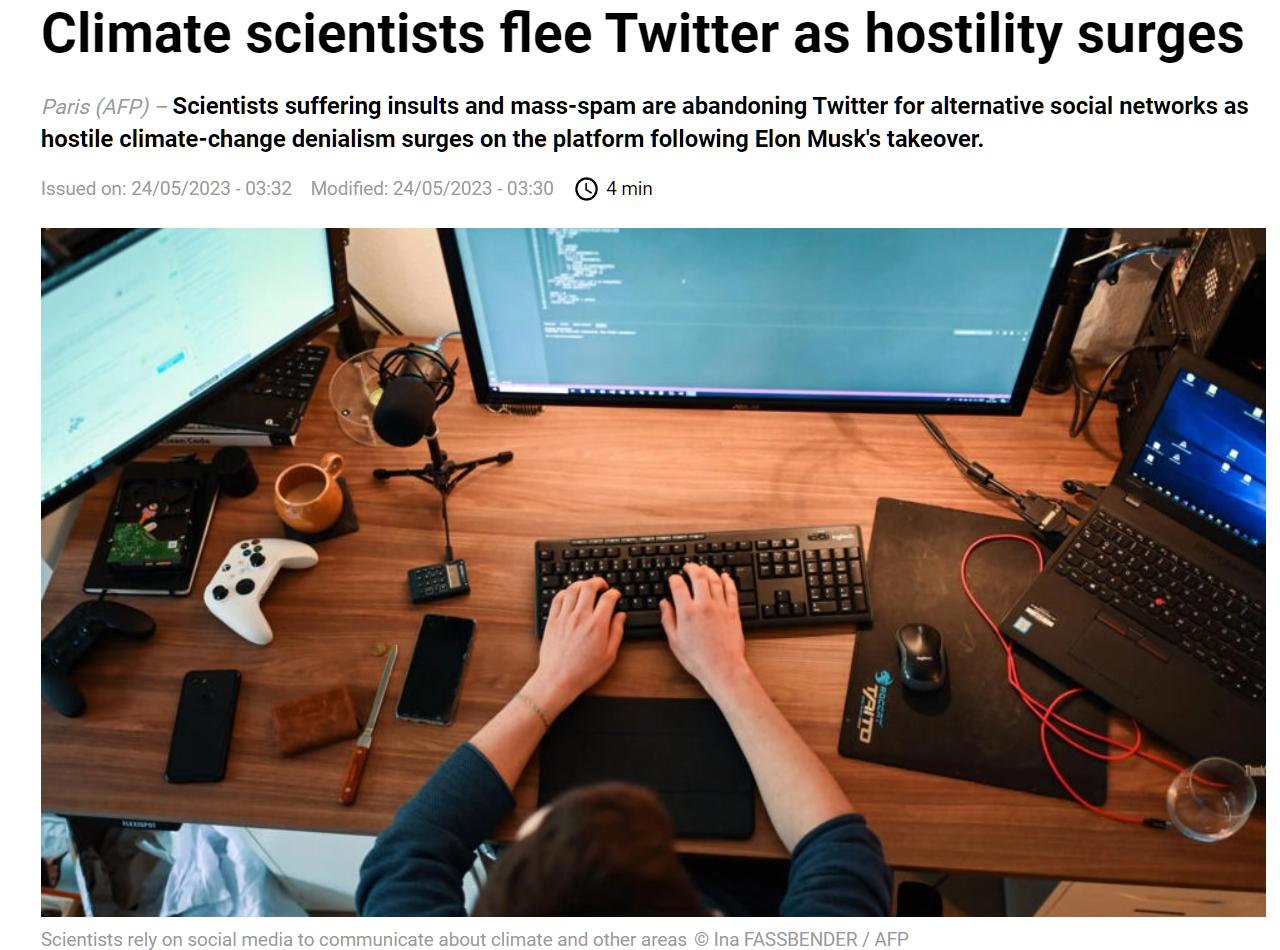 Climate scientists flee Twitter as hostility surges spam s ahandaio Tt for sty s networks 38