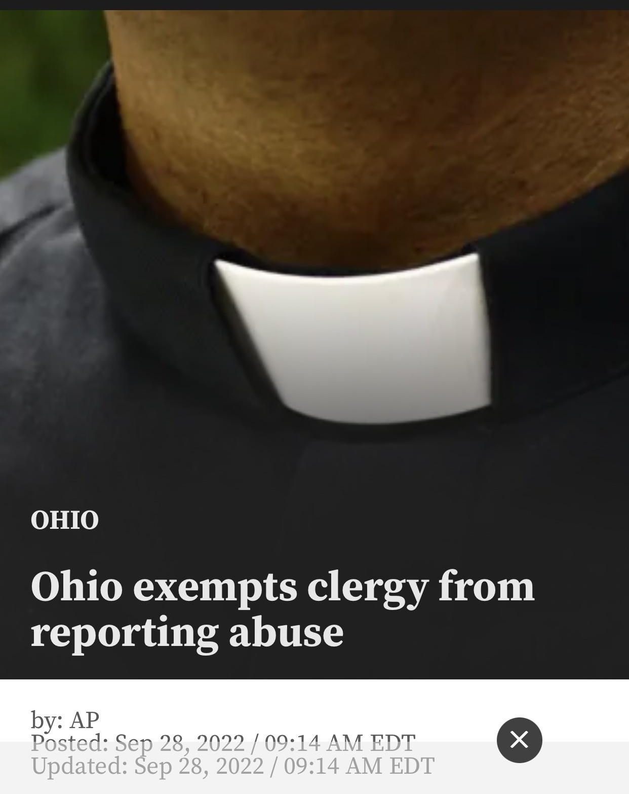 52 010 Ohio exempts clergy from reporting abuse