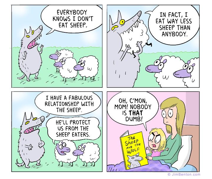 EVERYBODY KNOWS T DONT EAT SHEEP INFACT T EAT WAY ESS SHEEP THAN ANYBODY HAVE A FABULOUS RELATIONSHIP WITH THE SHEEP HELL PROTECT US FROM THE SHEEP EATERS OH CMON MOM NOBODY 1S THAT DUMB