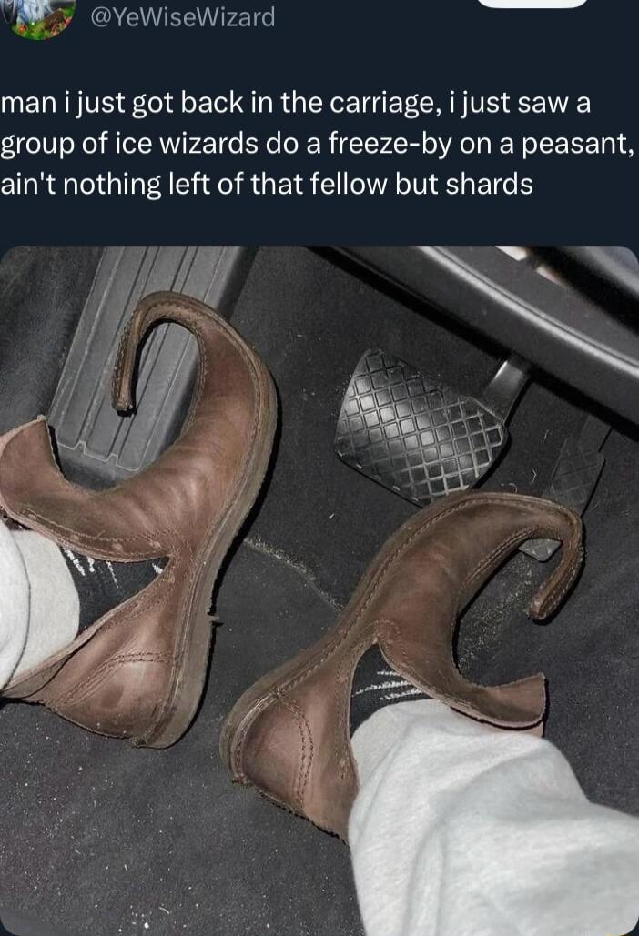i R CEEZI man i just got back in the carriage i just saw a group of ice wizards do a freeze by on a peasant aint nothing left of that fellow but shards