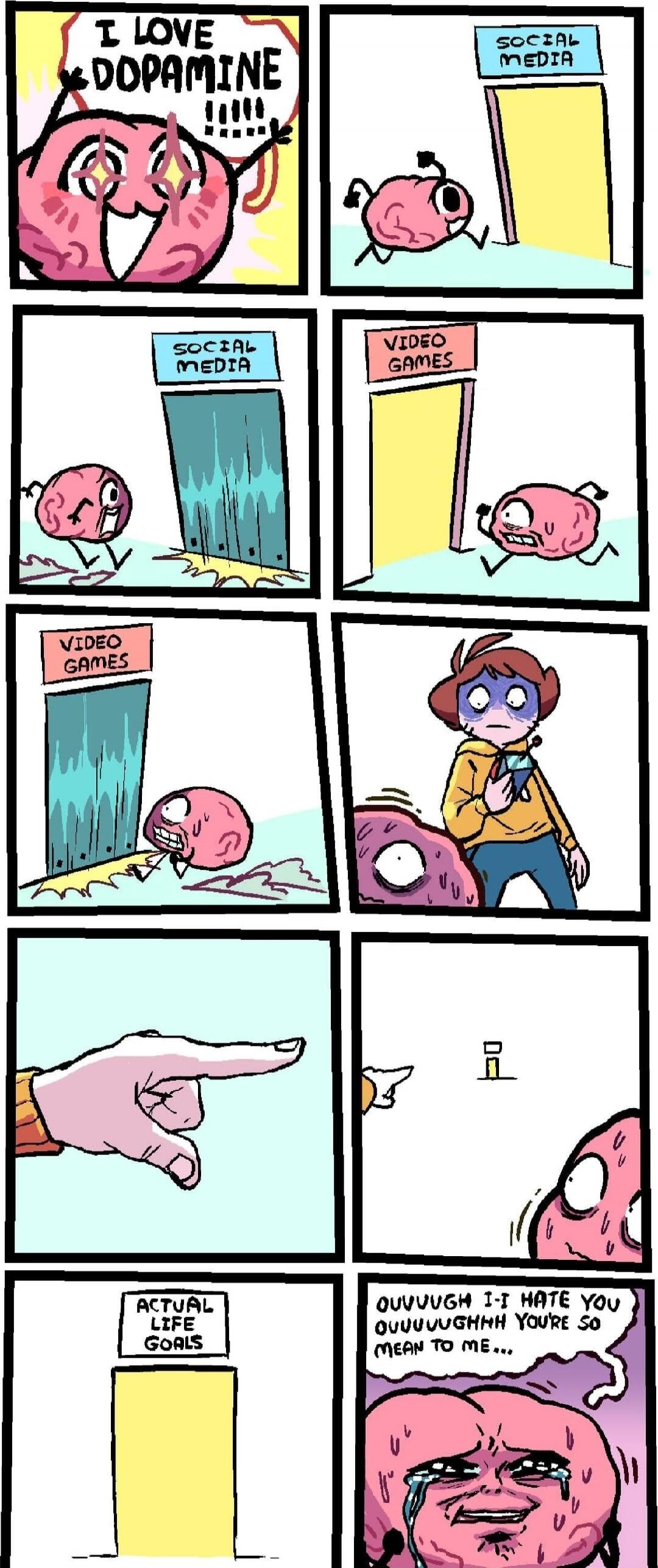 I LOVE DOPAMINE !!!! SOCIAL MEDIA VIDEO GAMES ACTUAL LIFE GOALS OUUUUUGH I-I HATE YOU OUUUUUGHHH YOU'RE SO MEAN TO ME...