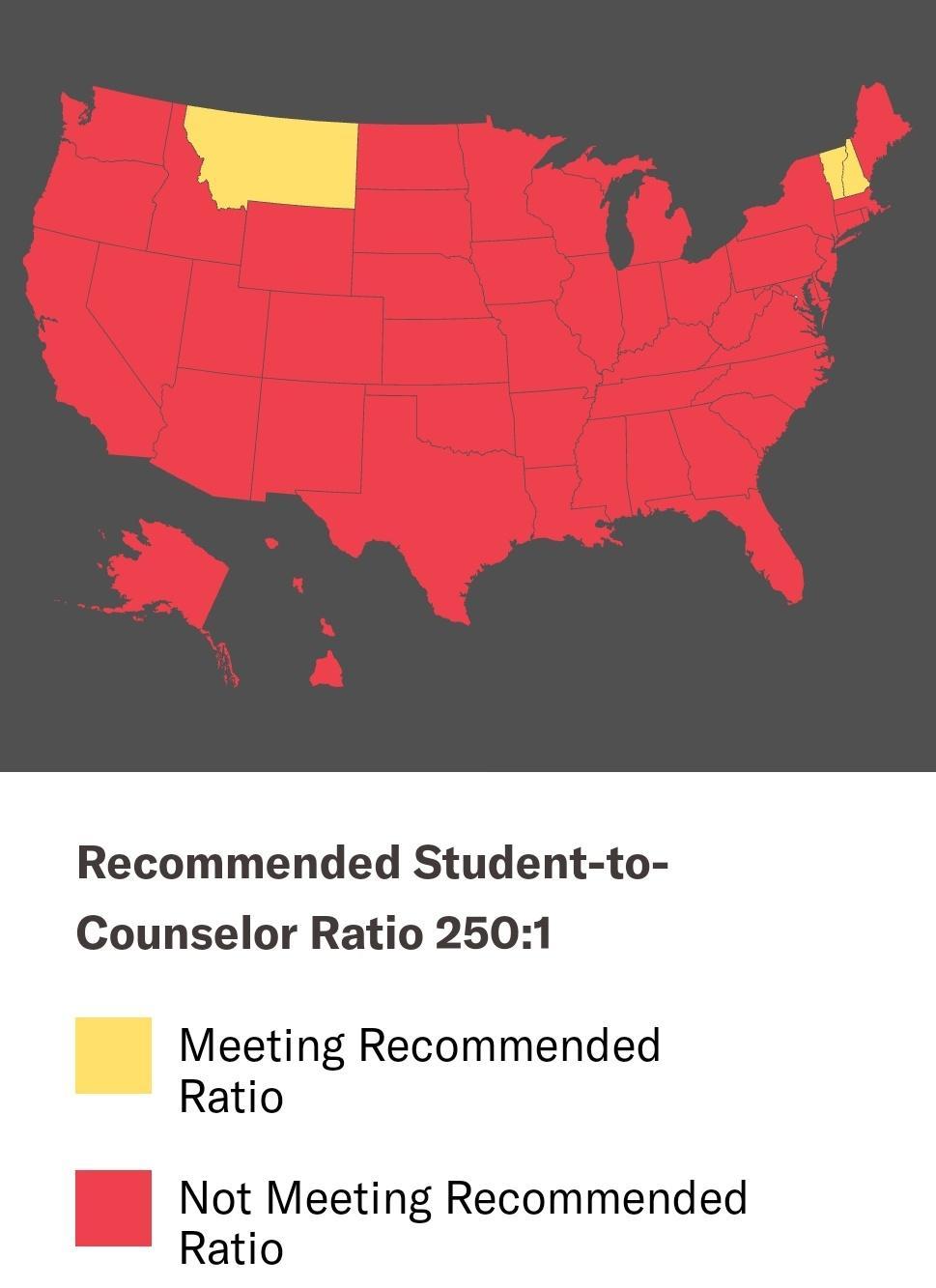 Recommended Student to Counselor Ratio 2501 Meeting Recommended Ratio Not Meeting Recommended Ratio