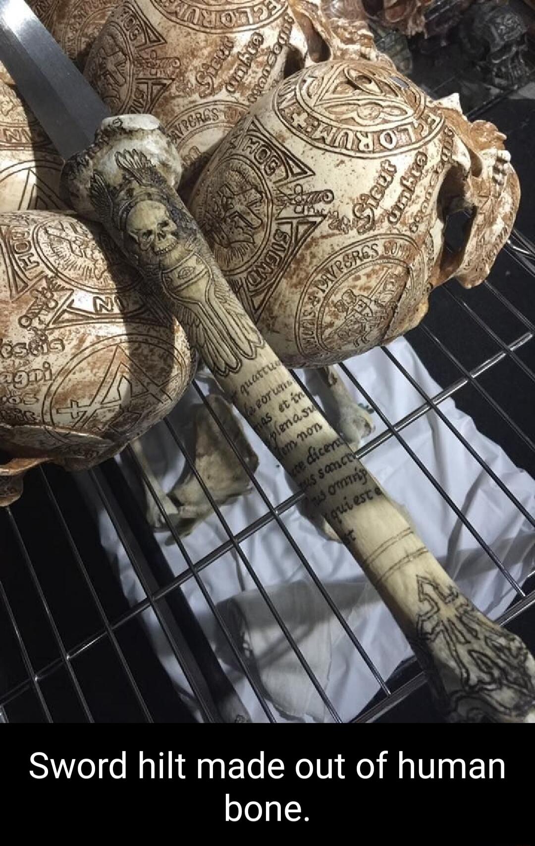 Sword hilt made out of human bone