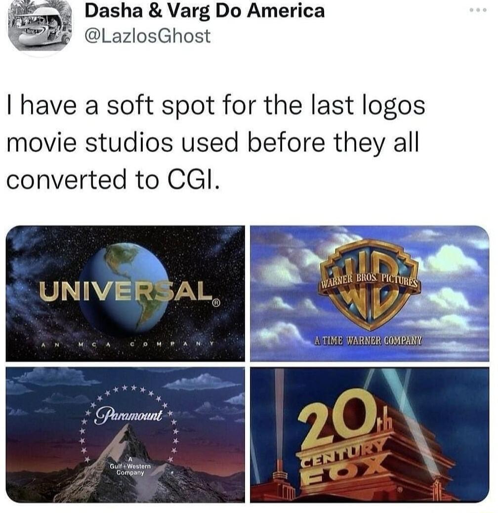 Dasha Varg Do America s LazlosGhost have a soft spot for the last logos movie studios used before they all converted to CGl