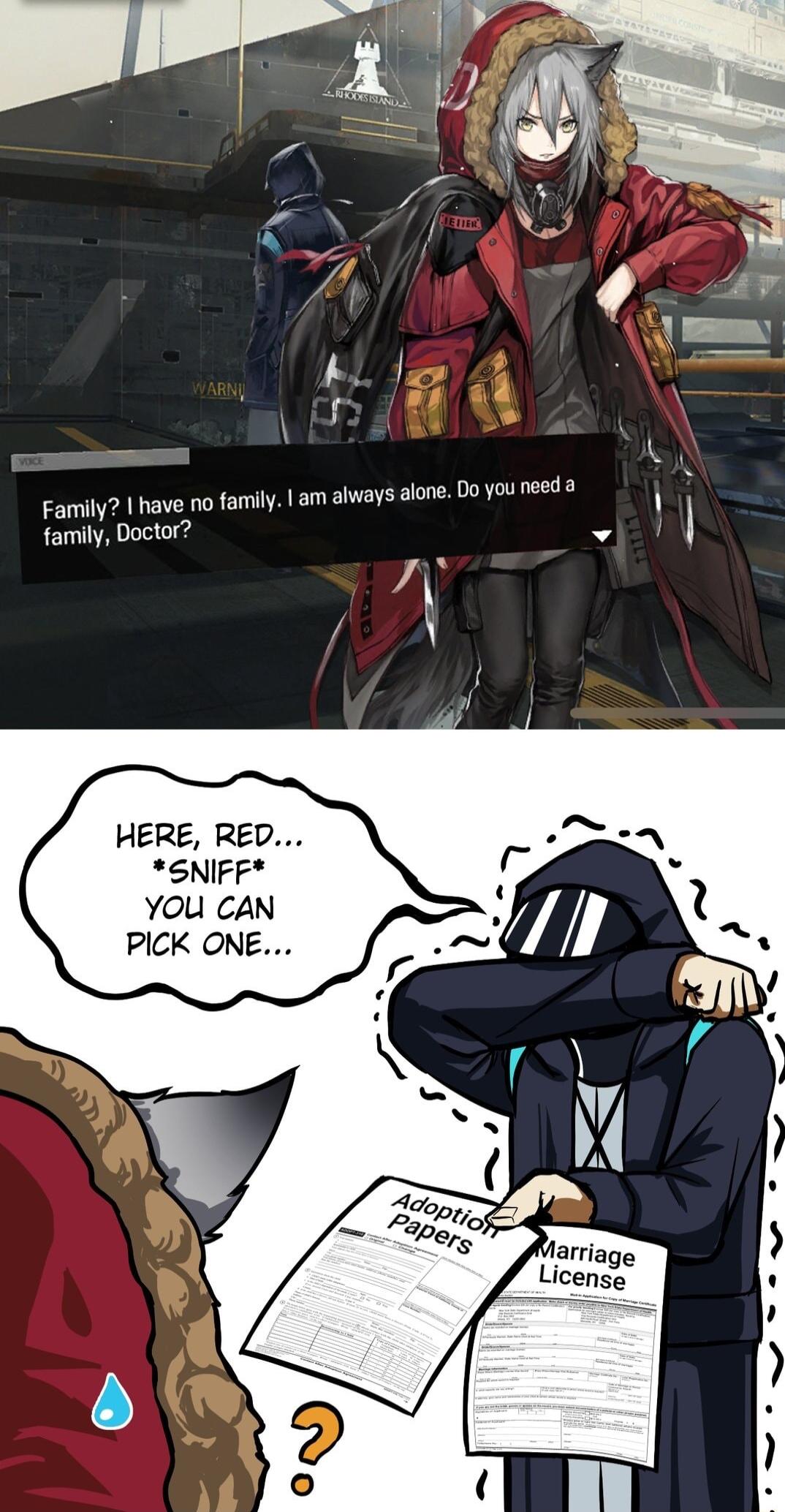 Farmily have no family am always alone 00 yau need3 f family Doctor HERE RED SNIFF YOU CAN PICK ONE