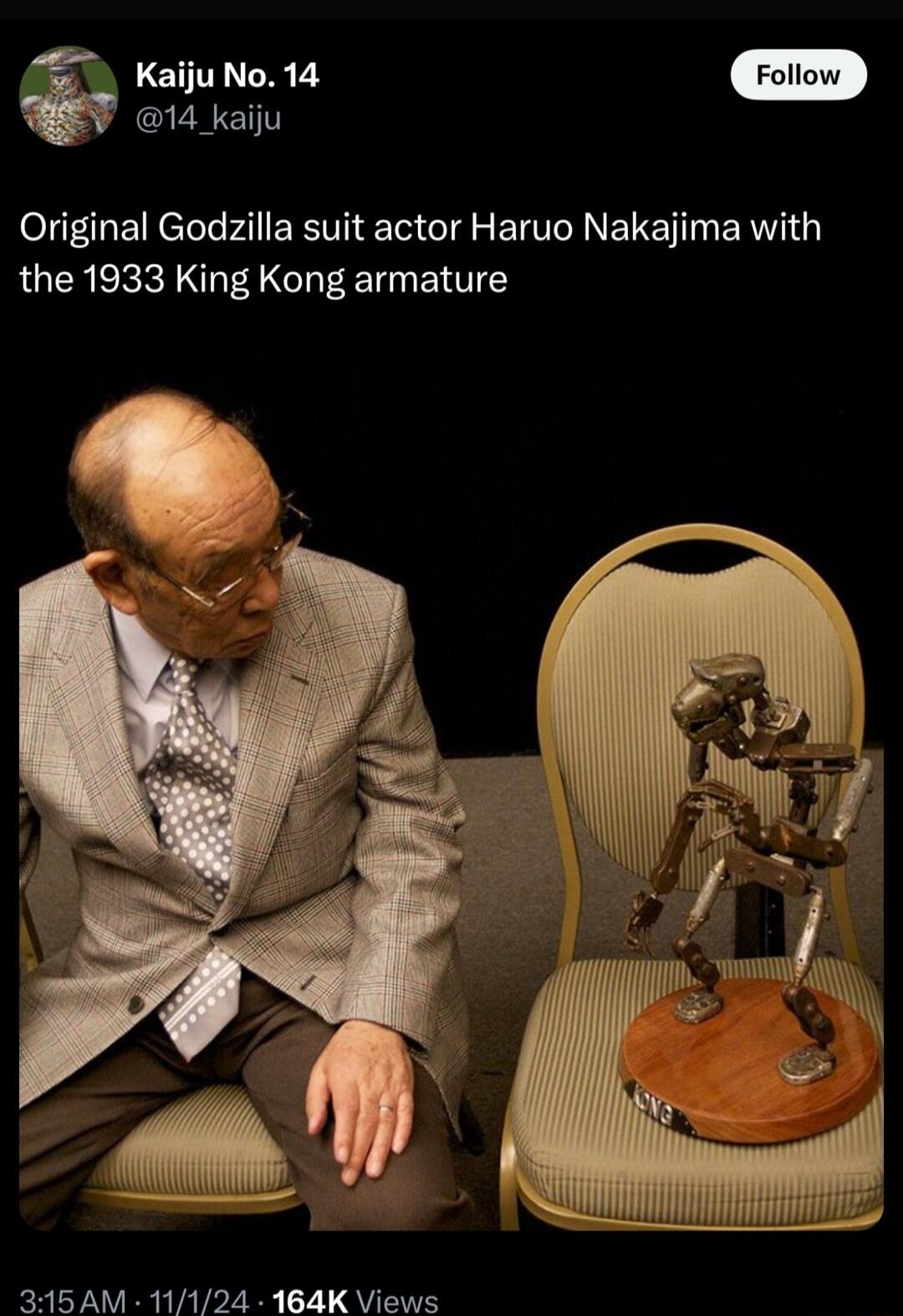 Kaiju No 14 14 kaiju Original Godzilla suit actor Haruo Nakajima with the 1933 King Kong armature 315AM 11124 164K Views