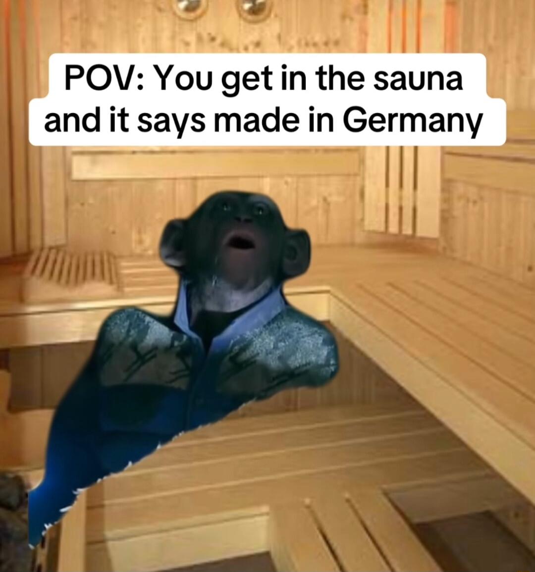 POV You getin the sauna and it says made in Germany