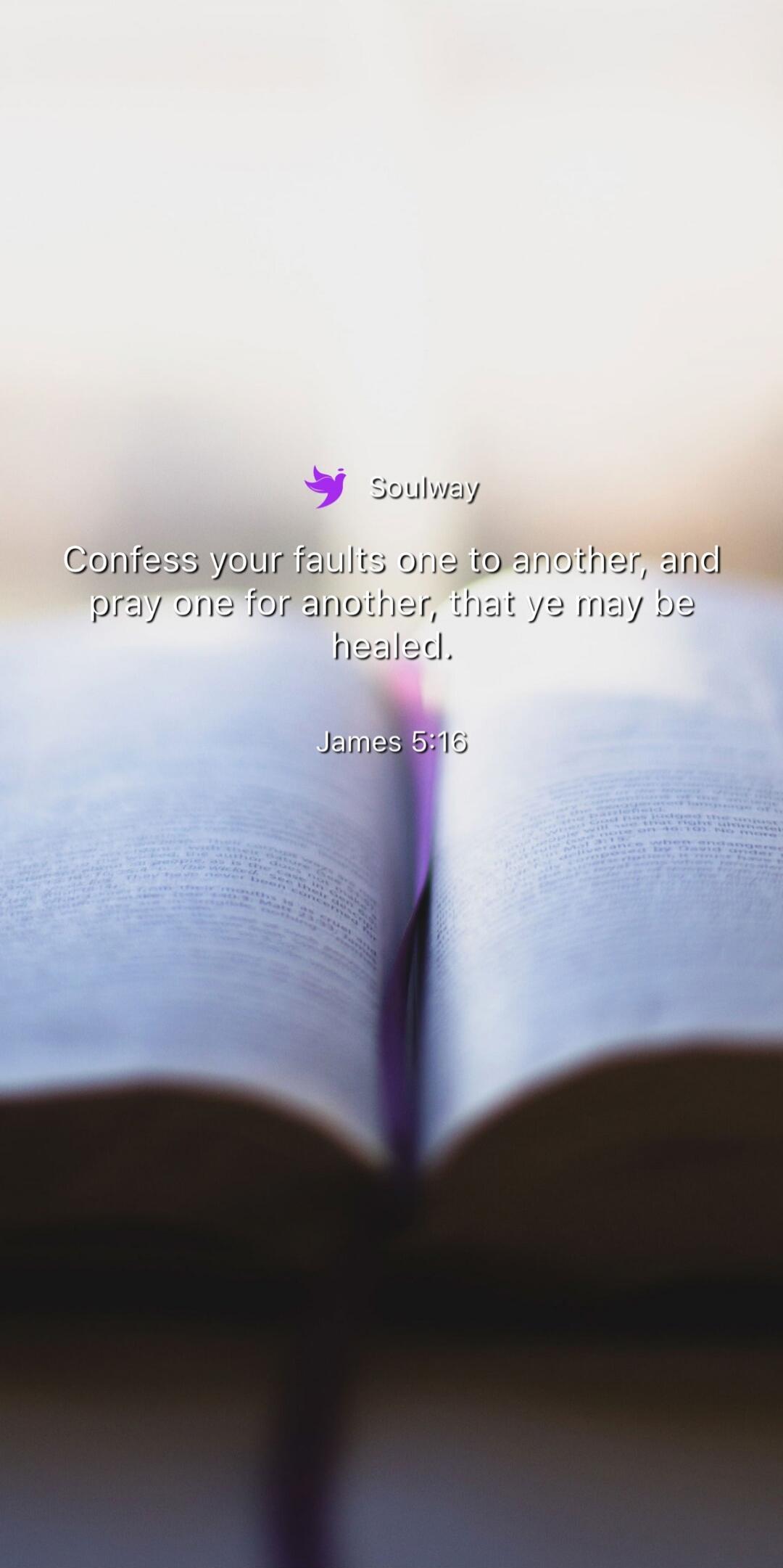 Soulway Confess your faults one to another, and pray one for another, that ye may be healed. James 5:16