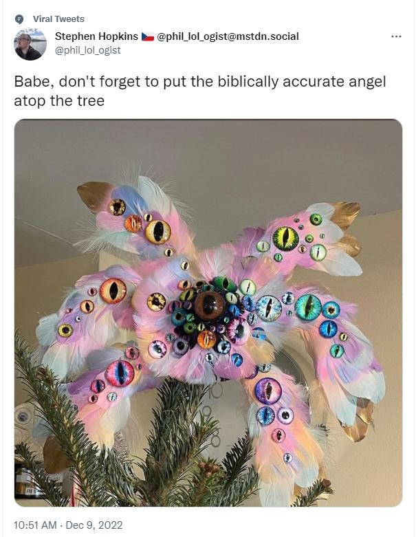 viraiTwoots Stephen Hopkins e phi ol ogistmstnsocial i ol Babe dont forget to put the biblically accurate angel atop the tree 1838K Lkes