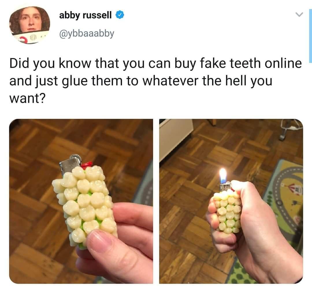 W abby russell v ybbaaabby Did you know that you can buy fake teeth online and just glue them to whatever the hell you want