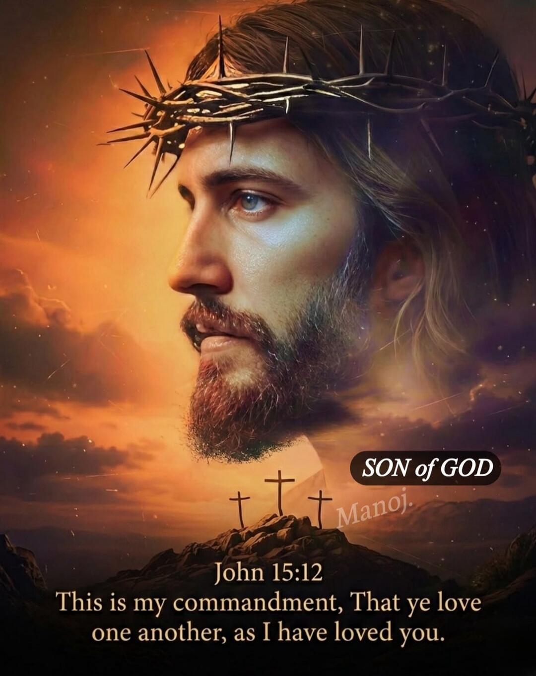 SON of GOD. John 15:12. This is my commandment, That ye love one another, as I have loved you.