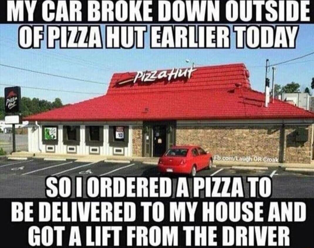 SO 1ORDEREDAPIZZATO BE DELIVERED TO MY HOUSE AND GOTALIFT FROM THE DRIVER