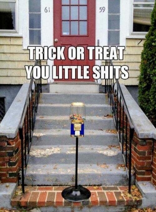 TRICK OR TREAT YOU LITTLE SHITS