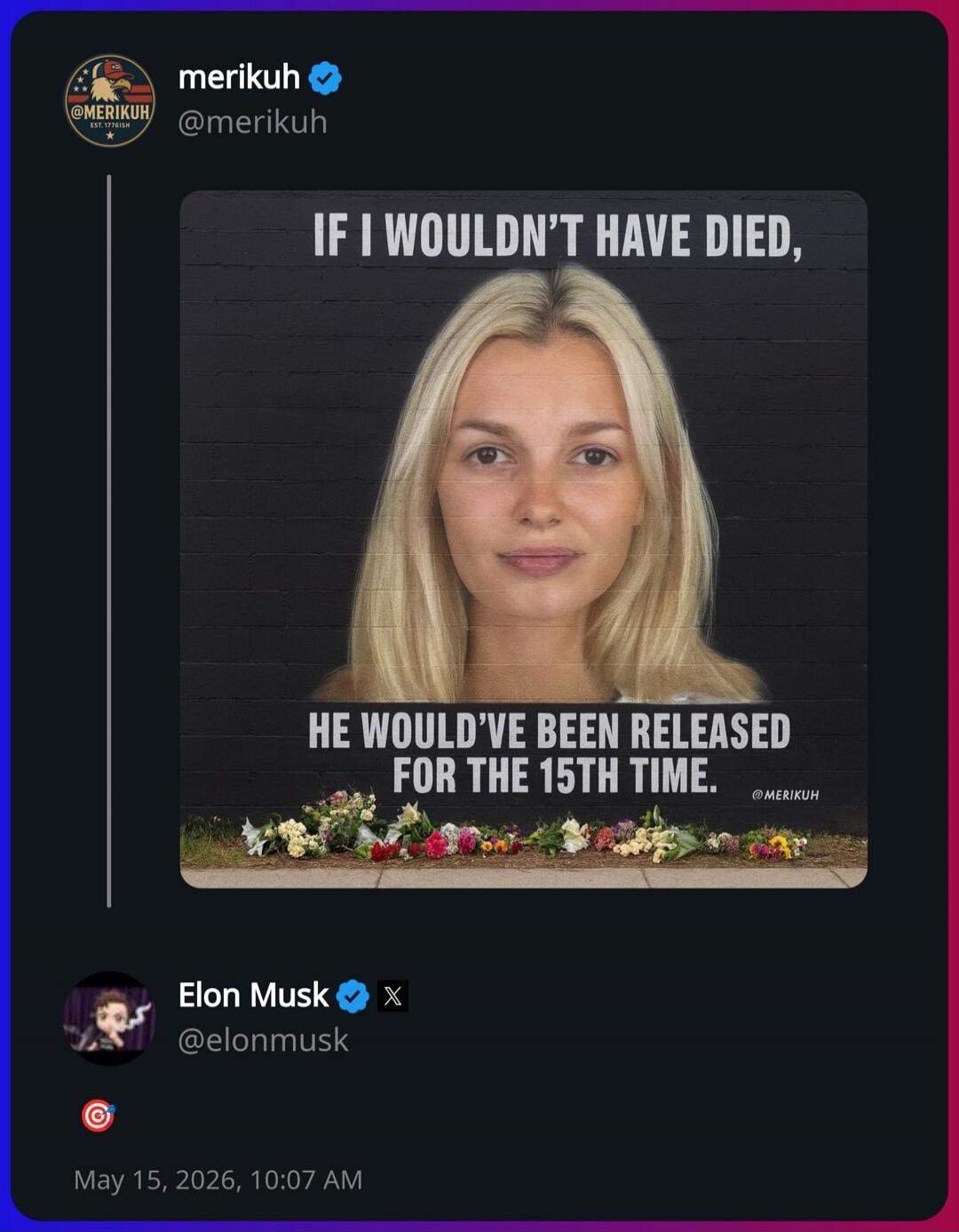 IF I WOULDN'T HAVE DIED, HE WOULD'VE BEEN RELEASED FOR THE 15TH TIME.