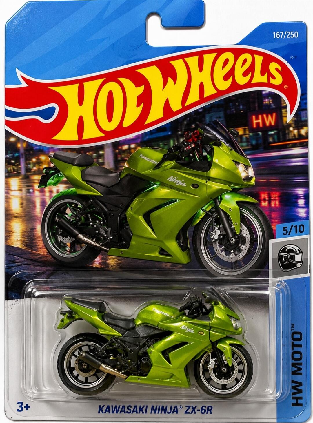 167/250 HOT WHEELS Kawasaki Ninja HW 5/10 3+ KAWASAKI NINJA® ZX-6R HW MOTO™