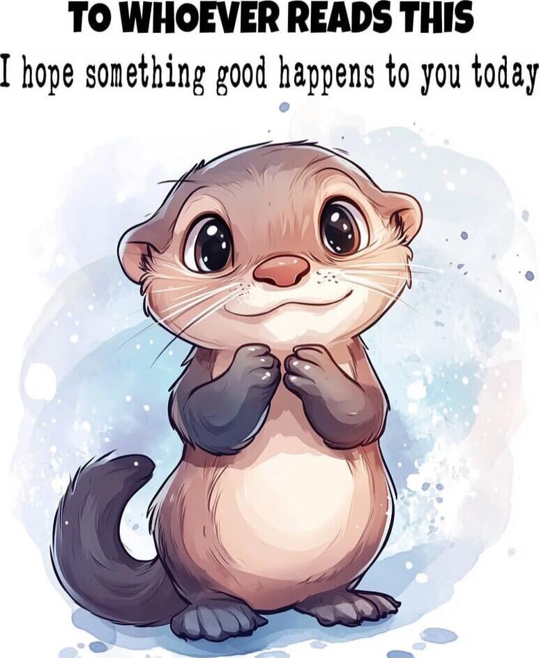 TO WHOEVER READS THIS I hope something good happens to you today