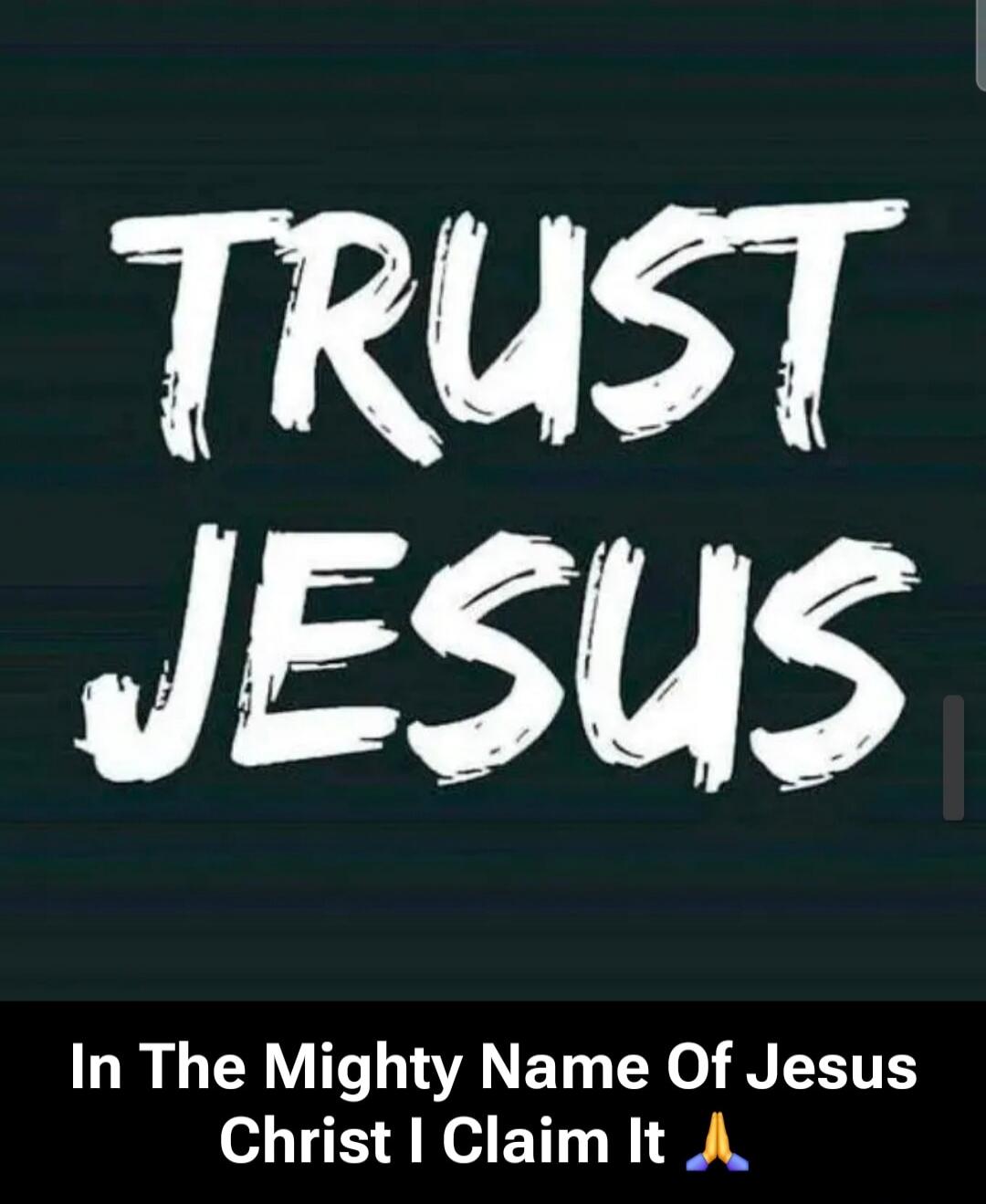 TRUST JESUS
In The Mighty Name Of Jesus Christ I Claim It