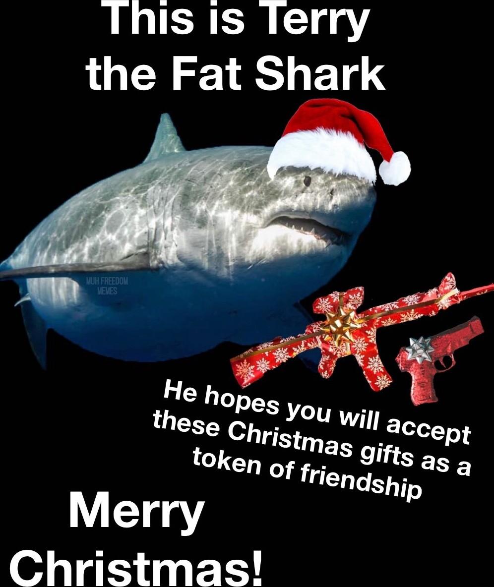 This is lerry the Fat Shark Christmas