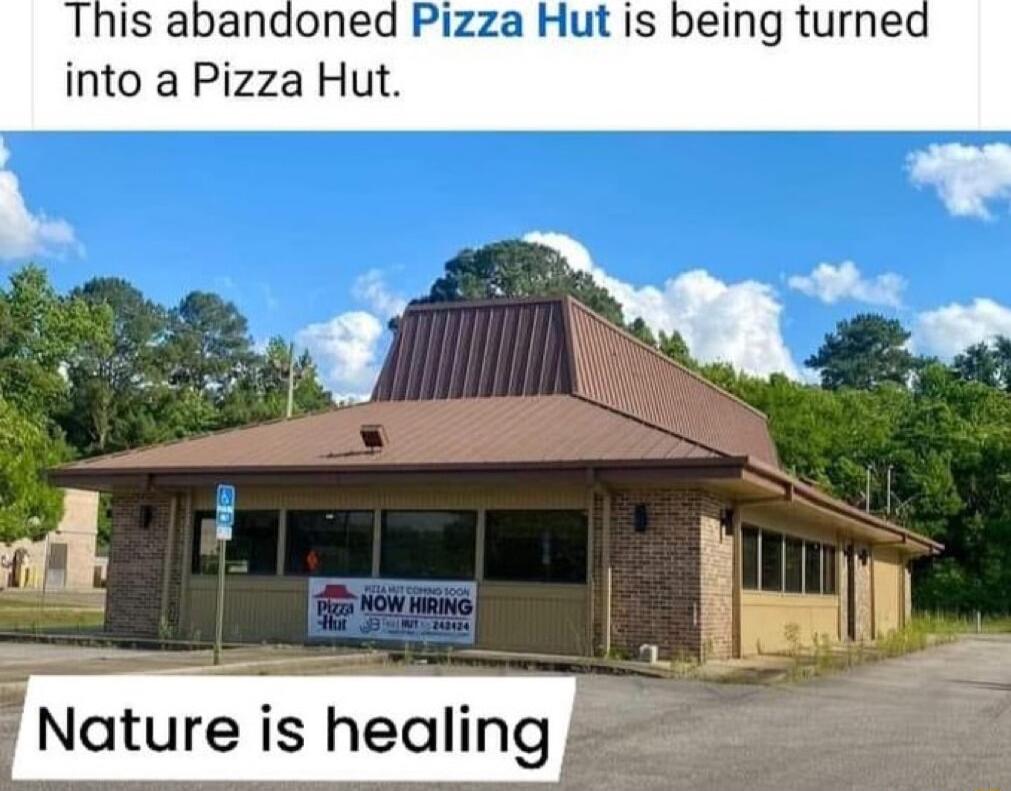 This abandoned Pizza Hut is being turned into a Pizza Hut Nature is healing