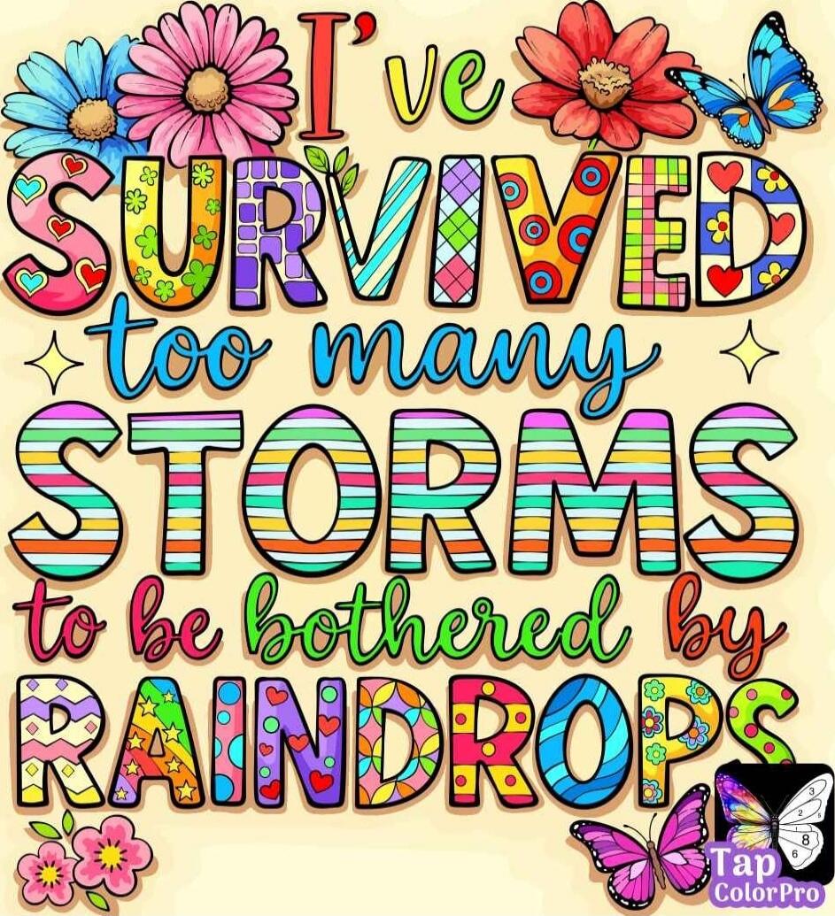 I've survived too many storms to be bothered by raindrops.