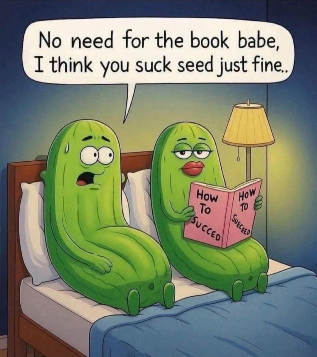 No need for the book babe, I think you suck seed just fine. How To Succeed