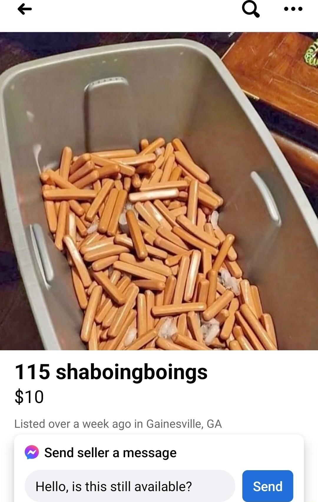 115 shaboingboings 10 Listed ov k ago in Gai 2 Send seller a message Hello is this still available