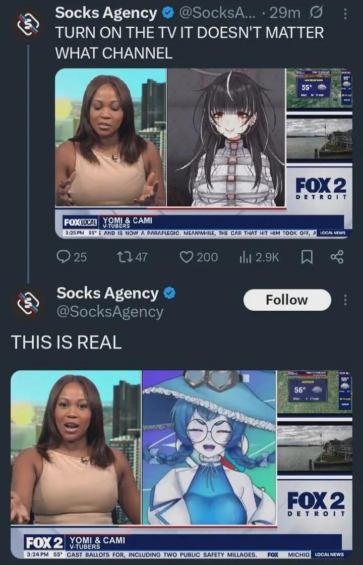 TURN ON THE TV IT DOESN'T MATTER WHAT CHANNEL
THIS IS REAL