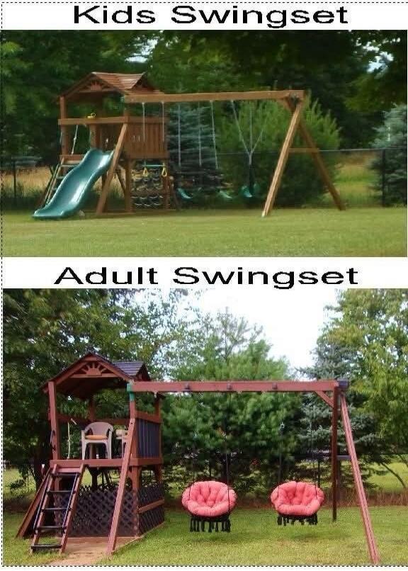 Kids Swingset Adult Swingset