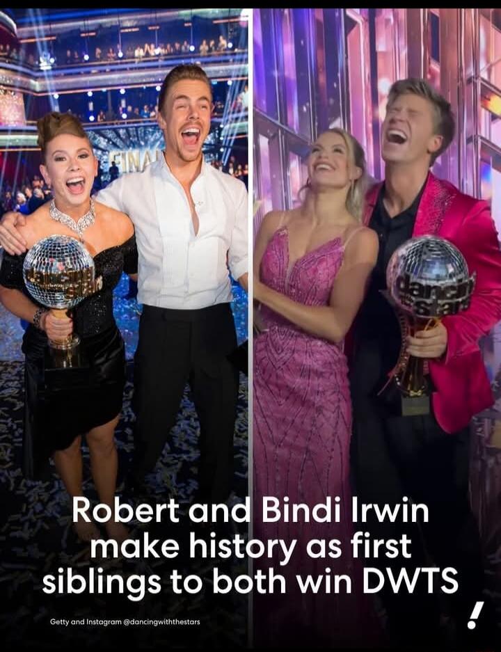 Robert and Bindi Irwin make history as first siblings to both win DWTS
Getty and Instagram @dancingwiththestars
