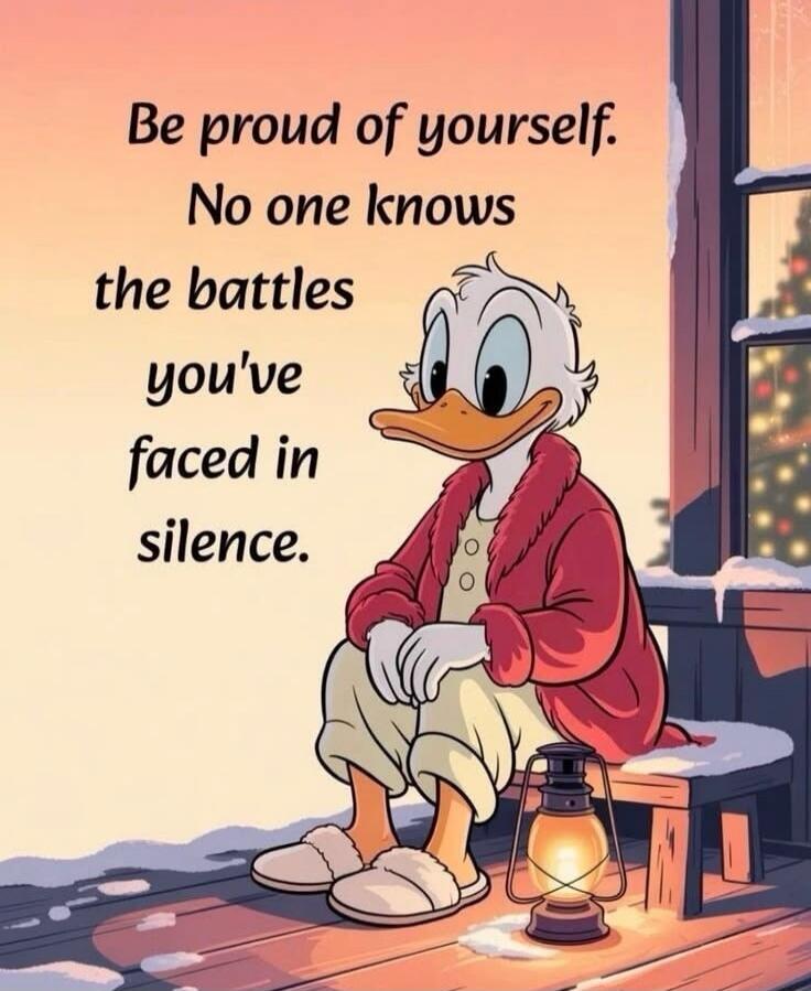Be proud of yourself. No one knows the battles you've faced in silence.
