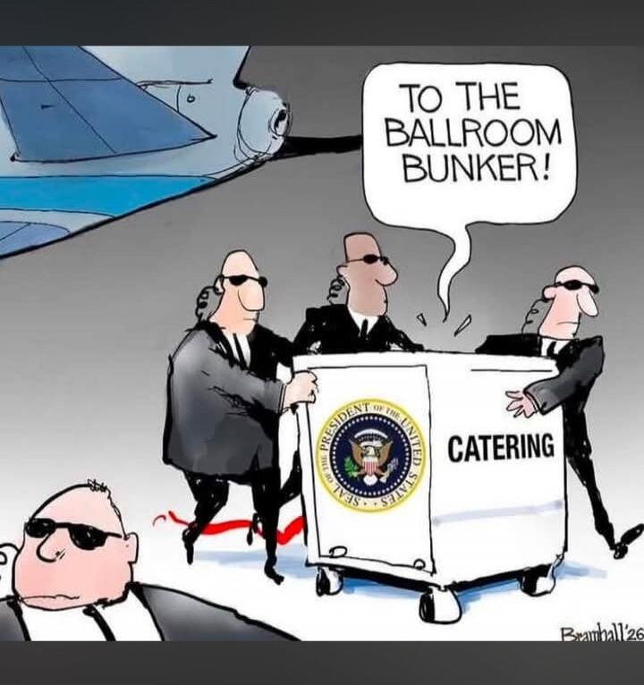 TO THE BALLROOM BUNKER! PRESIDENT OF THE UNITED STATES CATERING