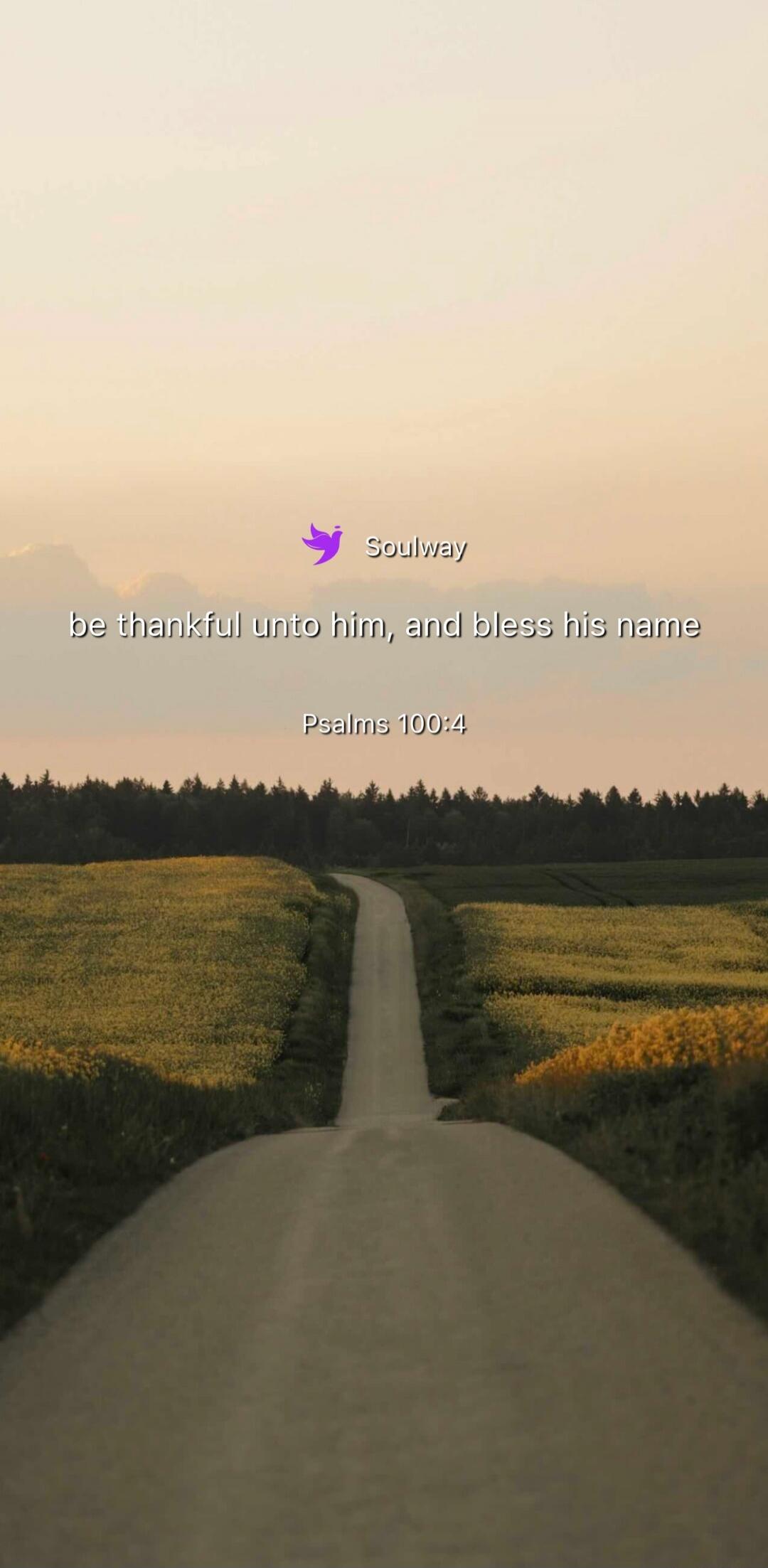 Soulway be thankful unto him, and bless his name Psalms 100:4
