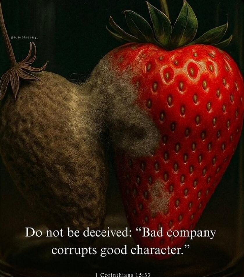 Do not be deceived: “Bad company corrupts good character.”
1 Corinthians 15:33