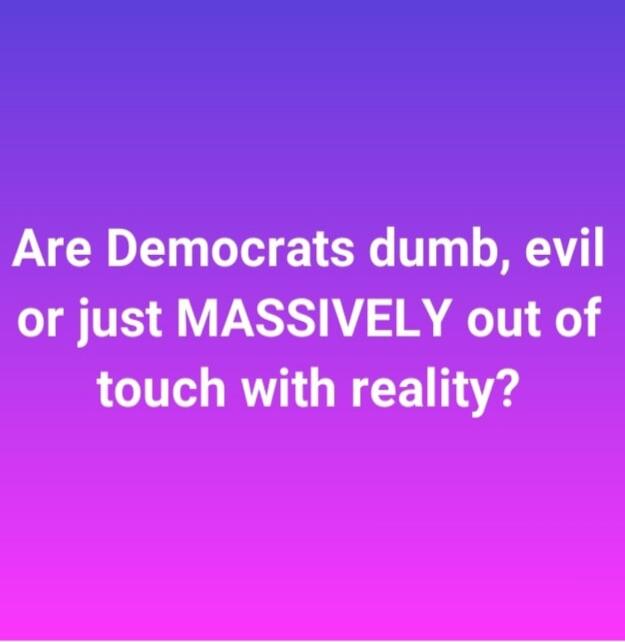 Are Democrats dumb, evil or just MASSIVELY out of touch with reality?