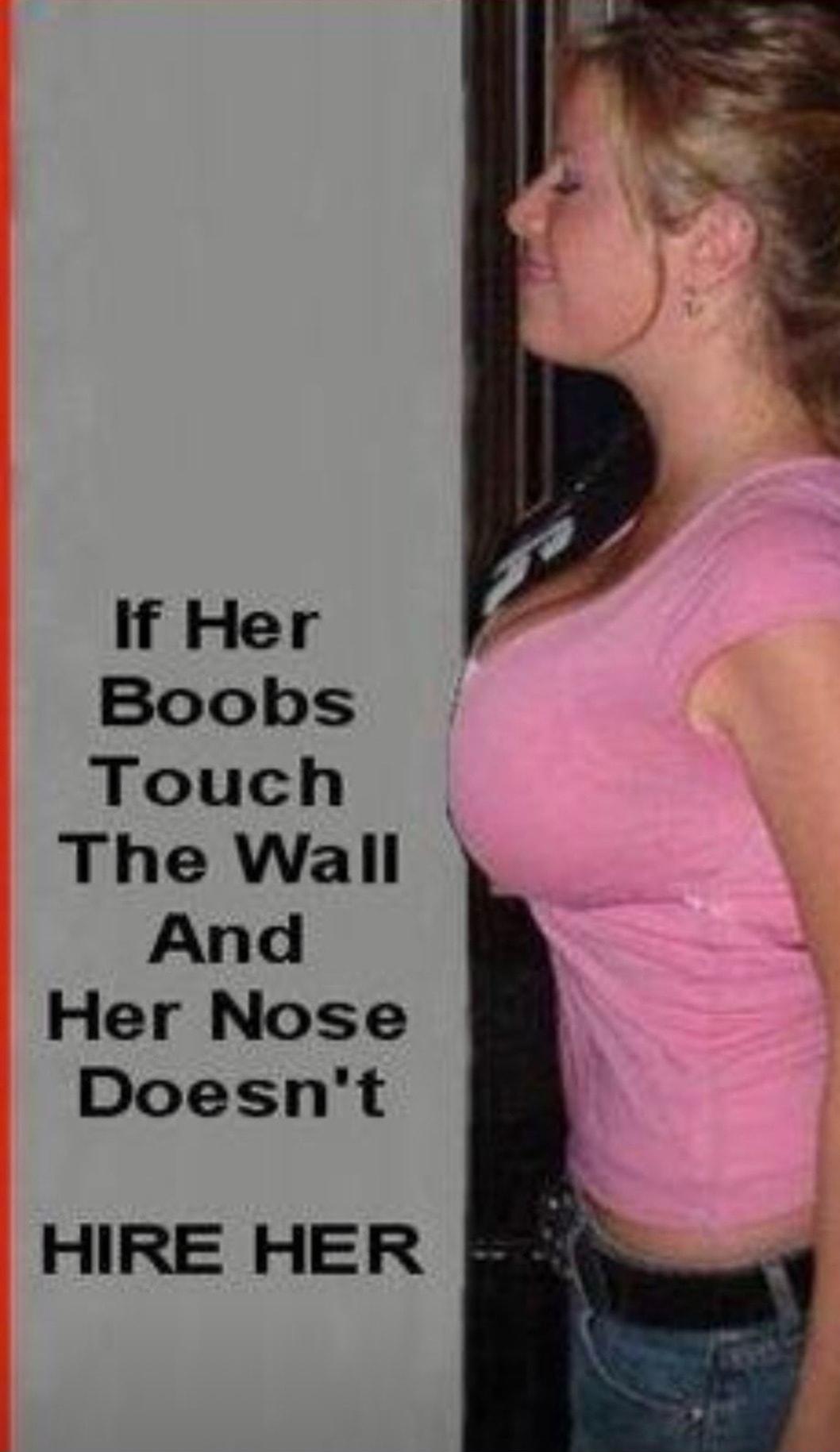 if Her Boobs Touch The Wall And Her Nose Doesnt HIRE HER