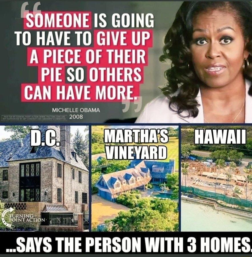 OMEONEIS GOING T0 HAVE TO GIVE UP N H 0 T A PIE SO OTHERS N HAE O ol DV SMARTHA nnwnll VINEVARDN SAYS THE PEIISIII WITH 3 HOMES