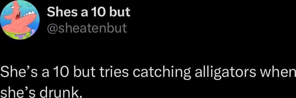 EUEEER g ELEEIChINS Shes a 10 but tries catching alligators when shes drunk