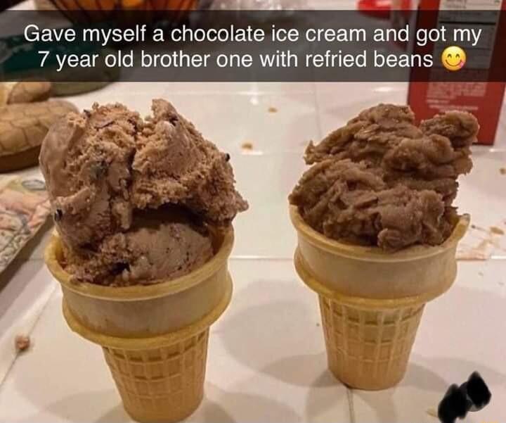 E T CEVERIEET RER ool VRN 1y Ko le Nelel 1111 7 year old brother one with refried beans