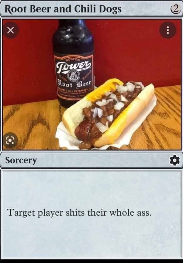 f Root Beer and Chili Dogs Target player shits their whole ass
