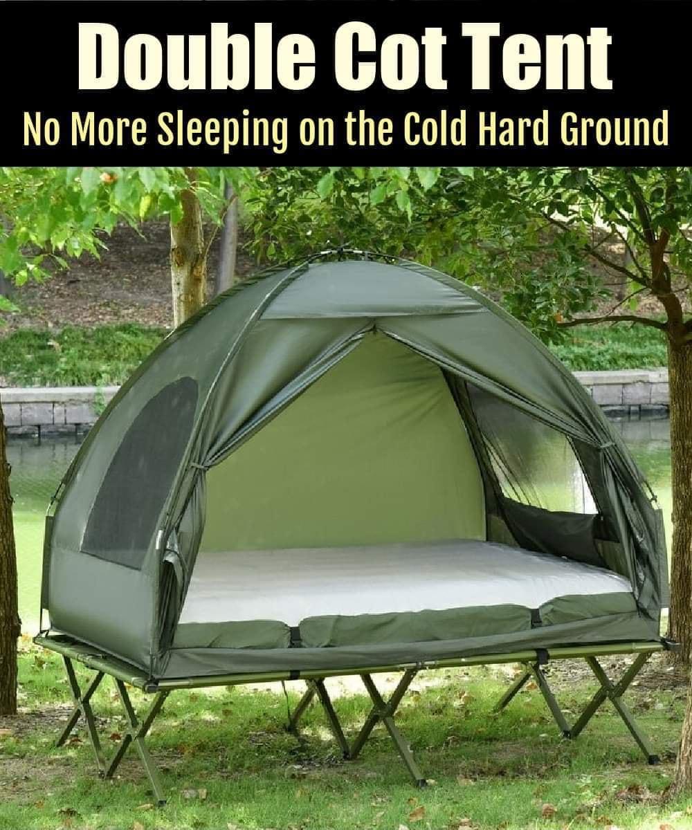 Double Cot Tent No More SIeeplng on the Cold Hard Ground T PR R