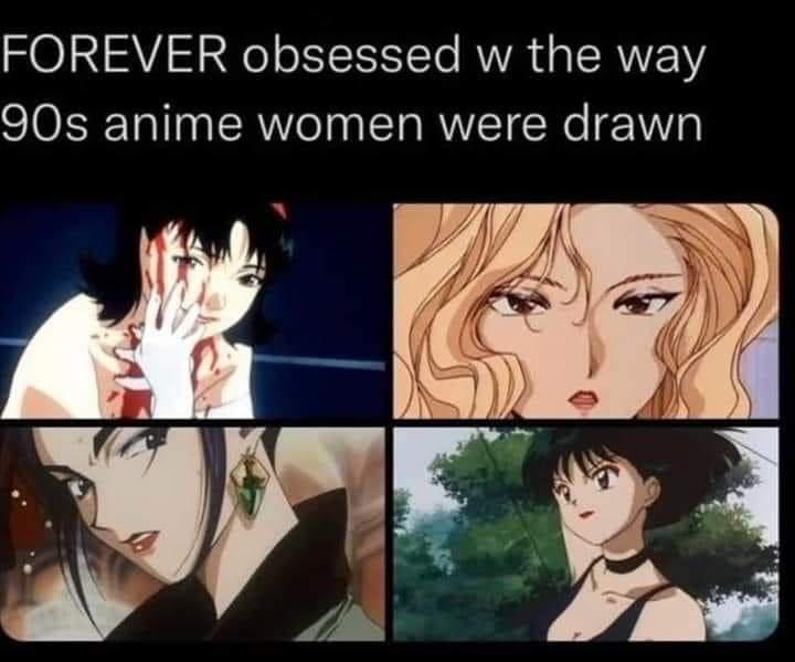 FOREVER obsessed w the way 90s anime women were drawn