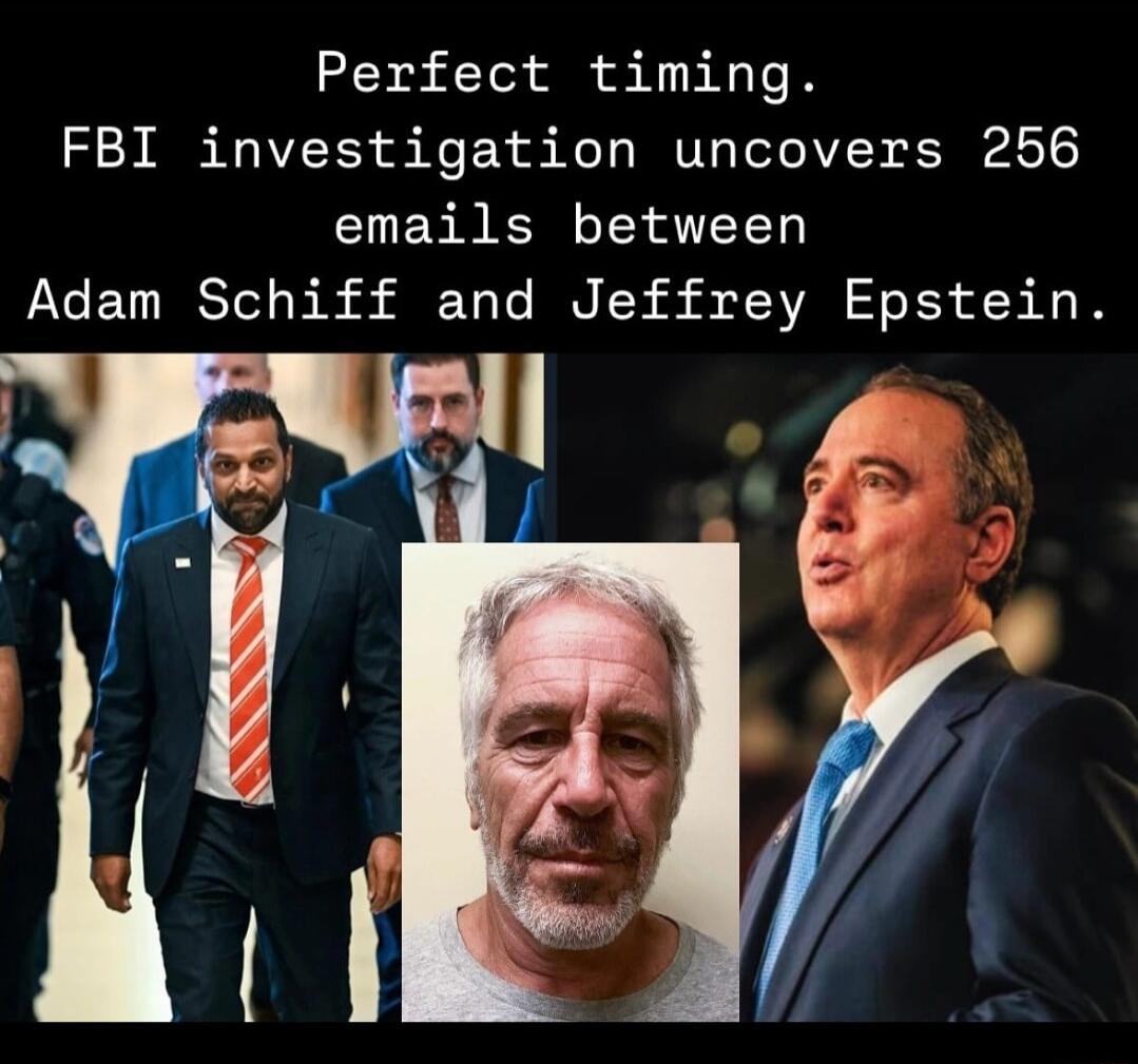Perfect timing FBI investigation uncovers 256 emails between Adam Schiff and Jeffrey Epstein