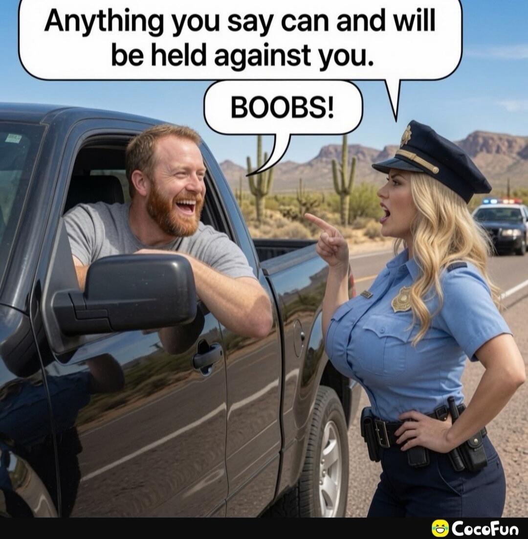 Anything you say can and will be held against you. BOOBS!