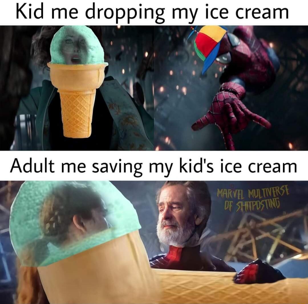 Kid me dropping my ice cream