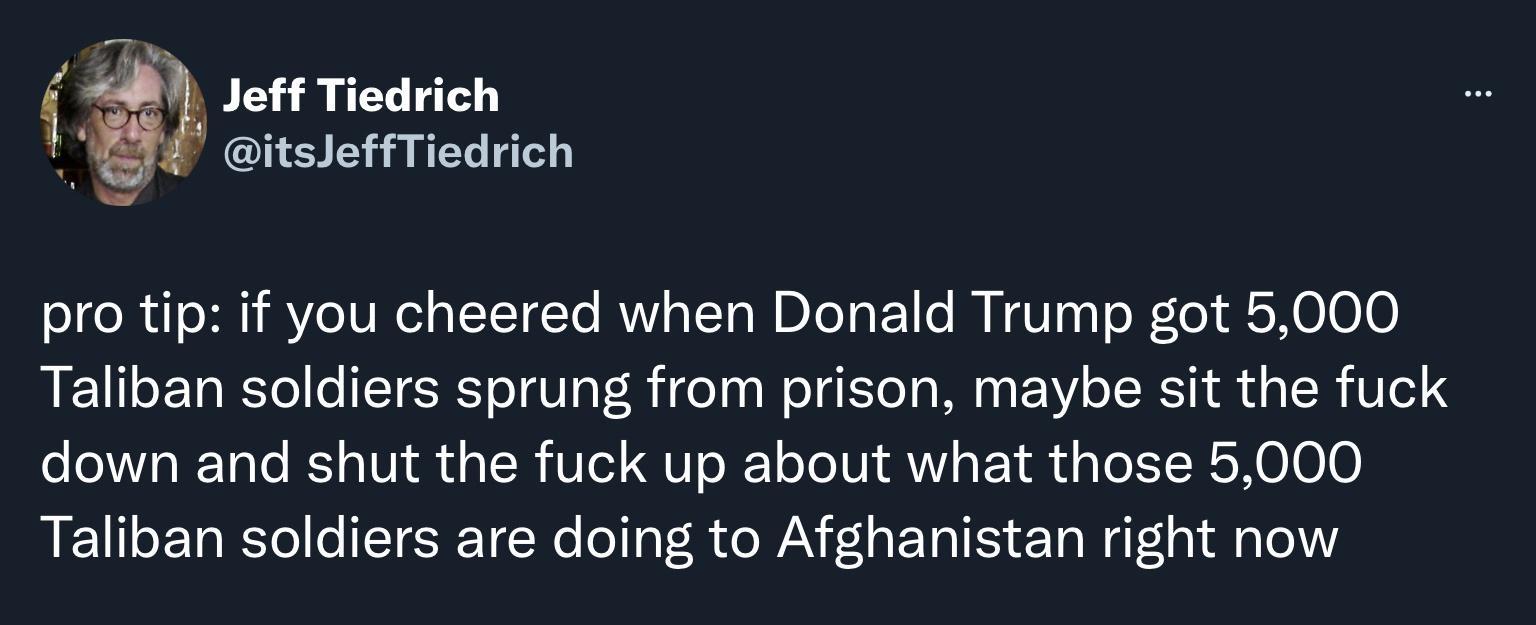 s 4 Jeff Tiedrich itsJeffTiedrich v pro tip if you cheered when Donald Trump got 5000 BN e ETaRolo IETESRT o1V oY R ol aa W el g To a Mg EoY o ST R g TR A VLol o V1o RTale K1 eIV d g TR Ul QU oJ1 o o1V i AVl s 1l d gTo IT RoN O 0O REL o TR Tol o IETESR TN o1a TR e WV F 1aF Ta i TaWa 101 o To1