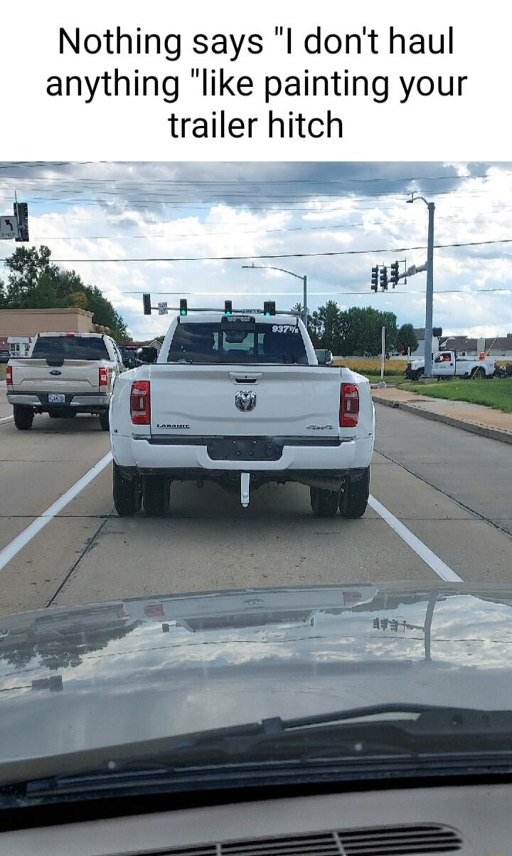 Nothing says l dont haul anything like painting your trailer hitch