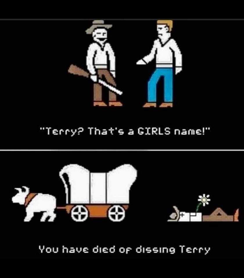 Terry Thats a GIRLS name Ill Jma You have died ofF dissing Terry